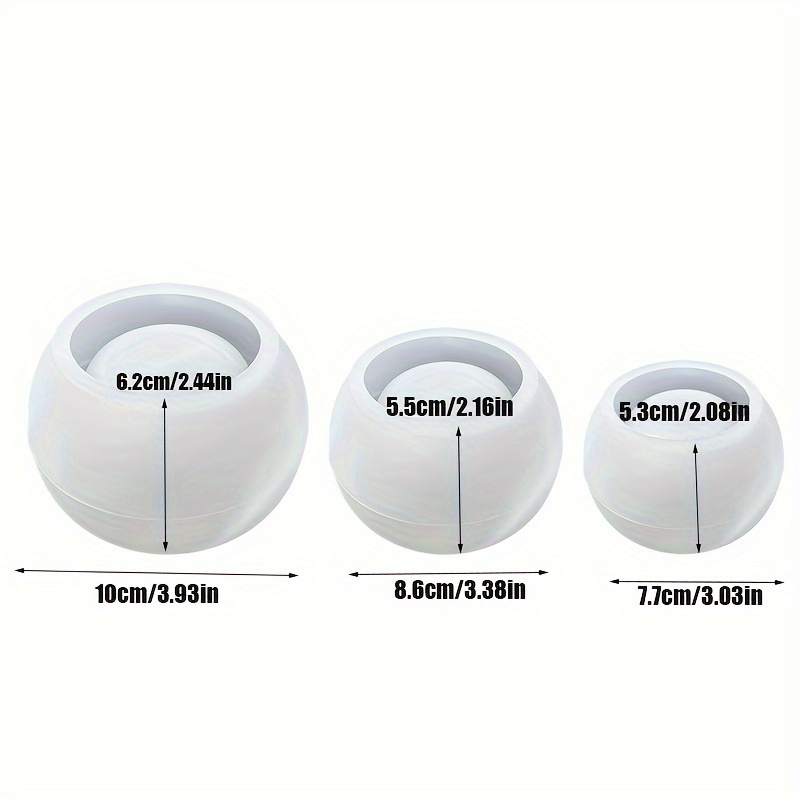 Candle Making Pot - 3pcs-Round Flower Pot Silicone Mould 3