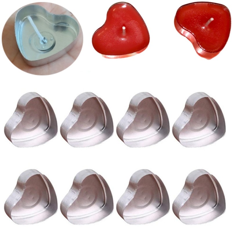 100 Sets Heart shaped Empty Al - Candle Making Pot 评论和价格