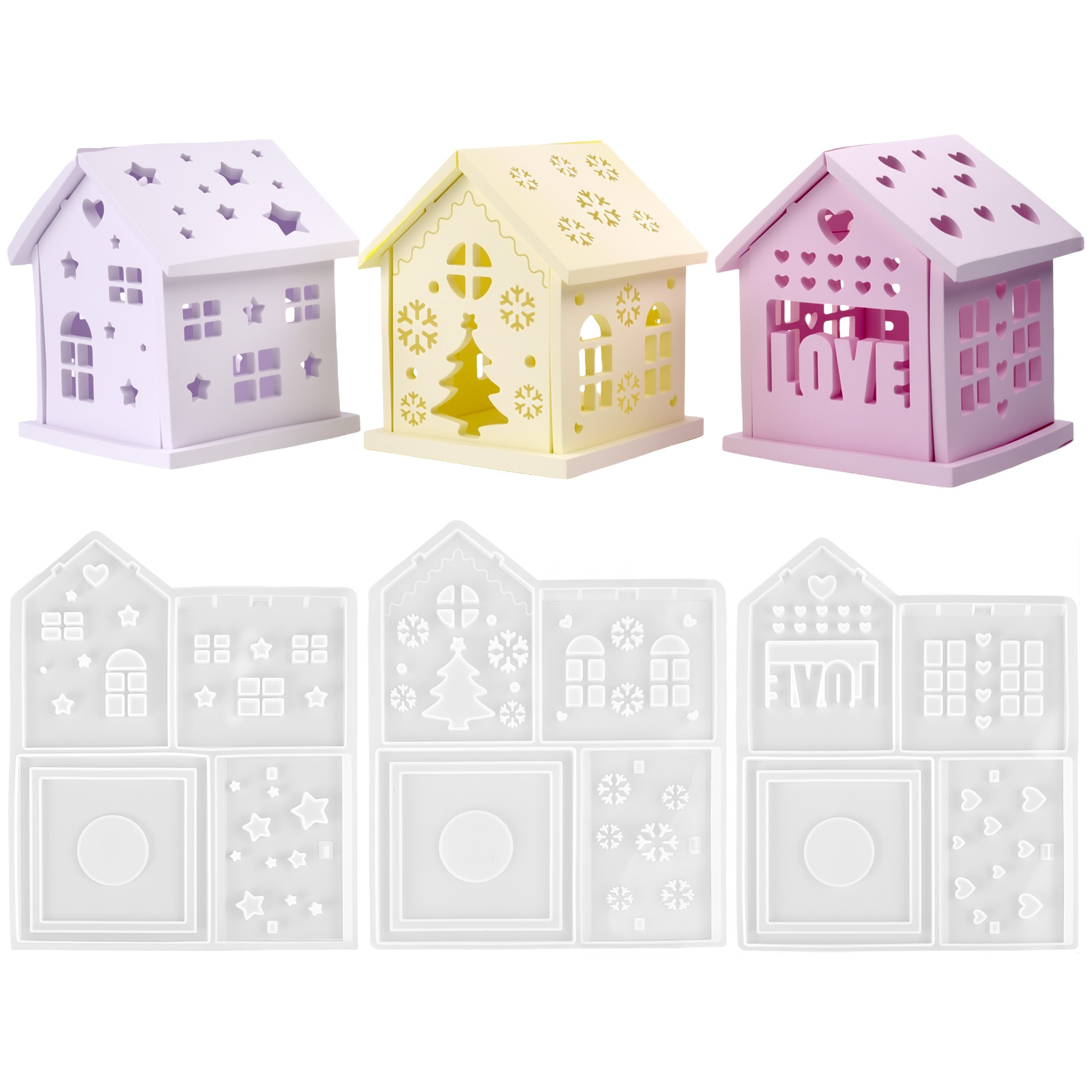 3D House Silicone Mold DIY Chr - Candle Making Tools 评论和价格