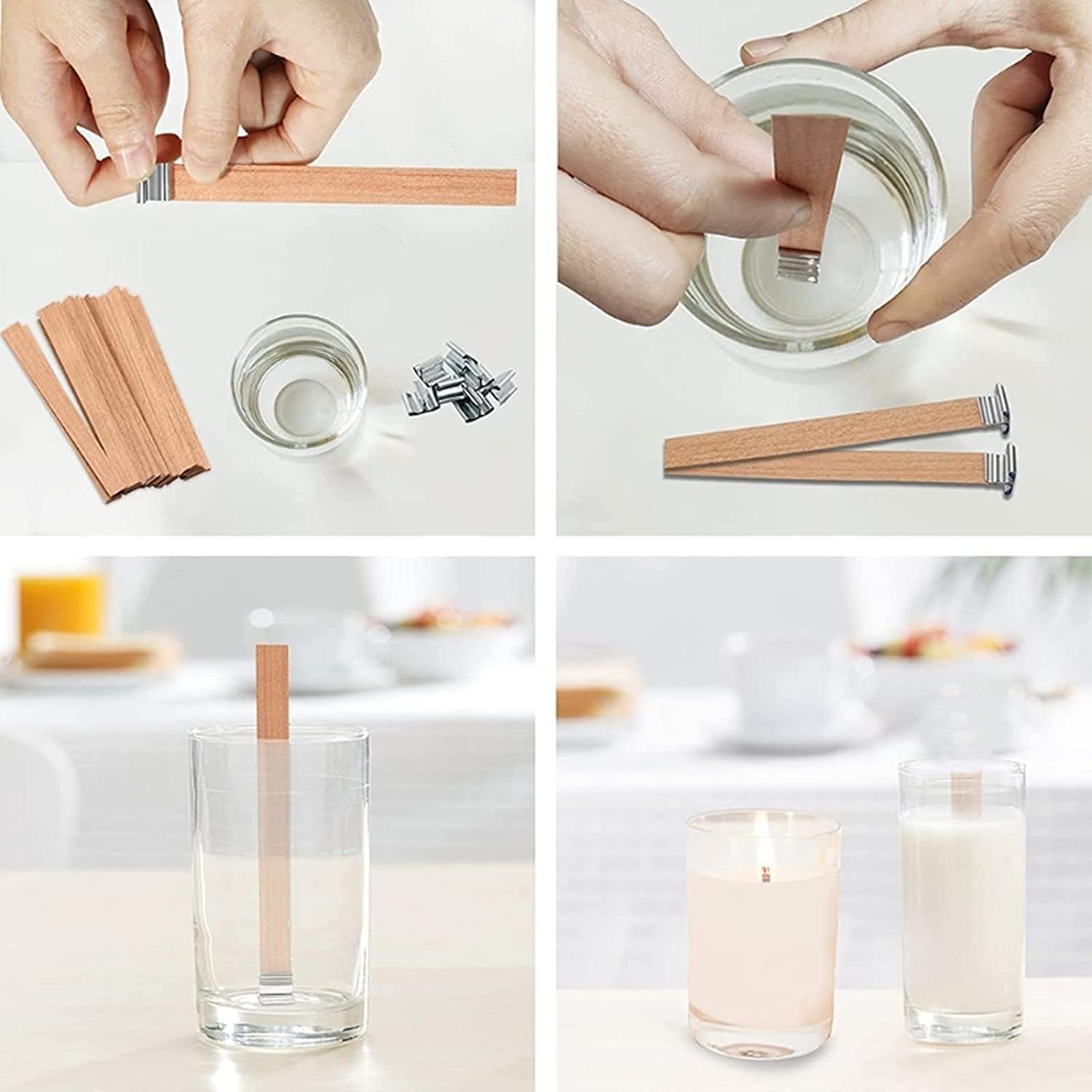 Natural Wooden Candle Wicks wi - Soy Wax Pillar Blend 评论和价格