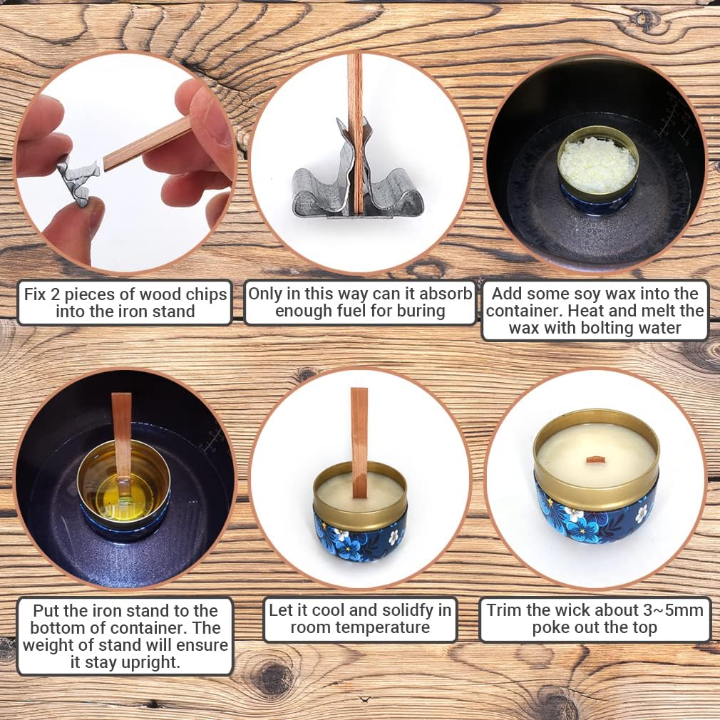 Natural Wooden Candle Wicks wi - Soy Wax Pillar Blend 评论和价格