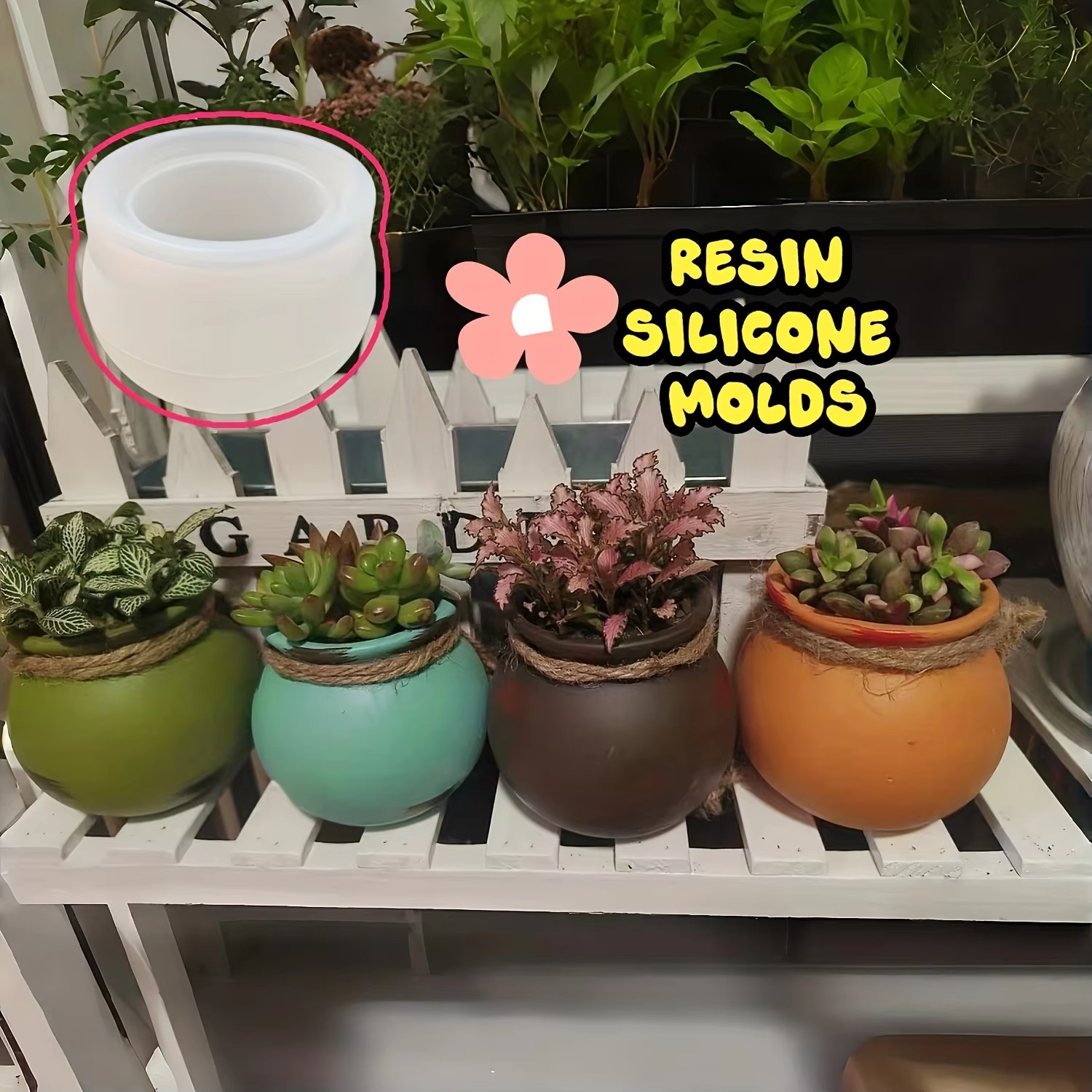 Silicone Flower Pot Molds, Res - Candle Making Items 评论和价格