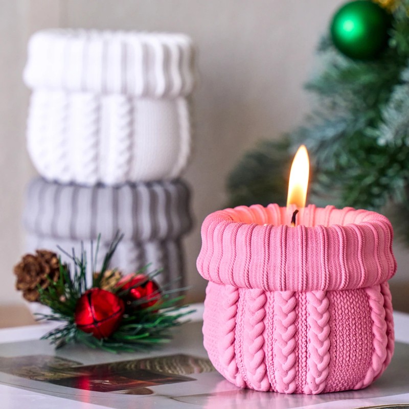 Knitted Yarn Candle Jar Silico - Candle Making Yarn 评论和价格