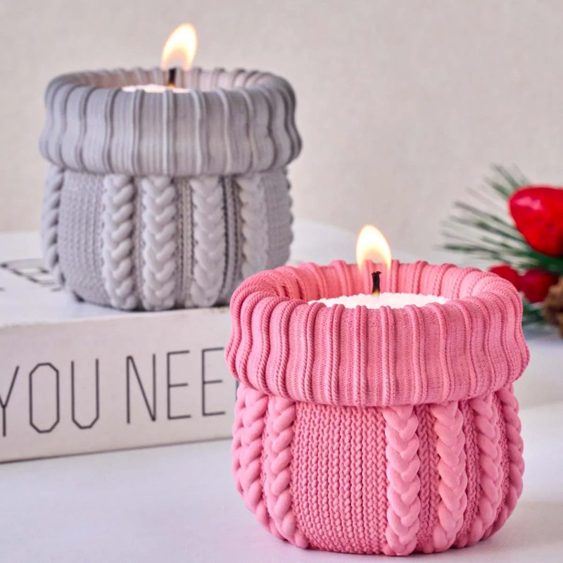 Knitted Yarn Candle Jar Silico - Candle Making Yarn 评论和价格