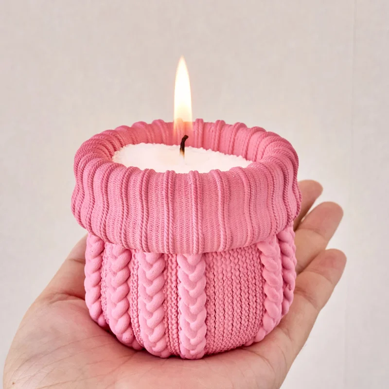 Knitted Yarn Candle Jar Silico - Candle Making Yarn 评论和价格