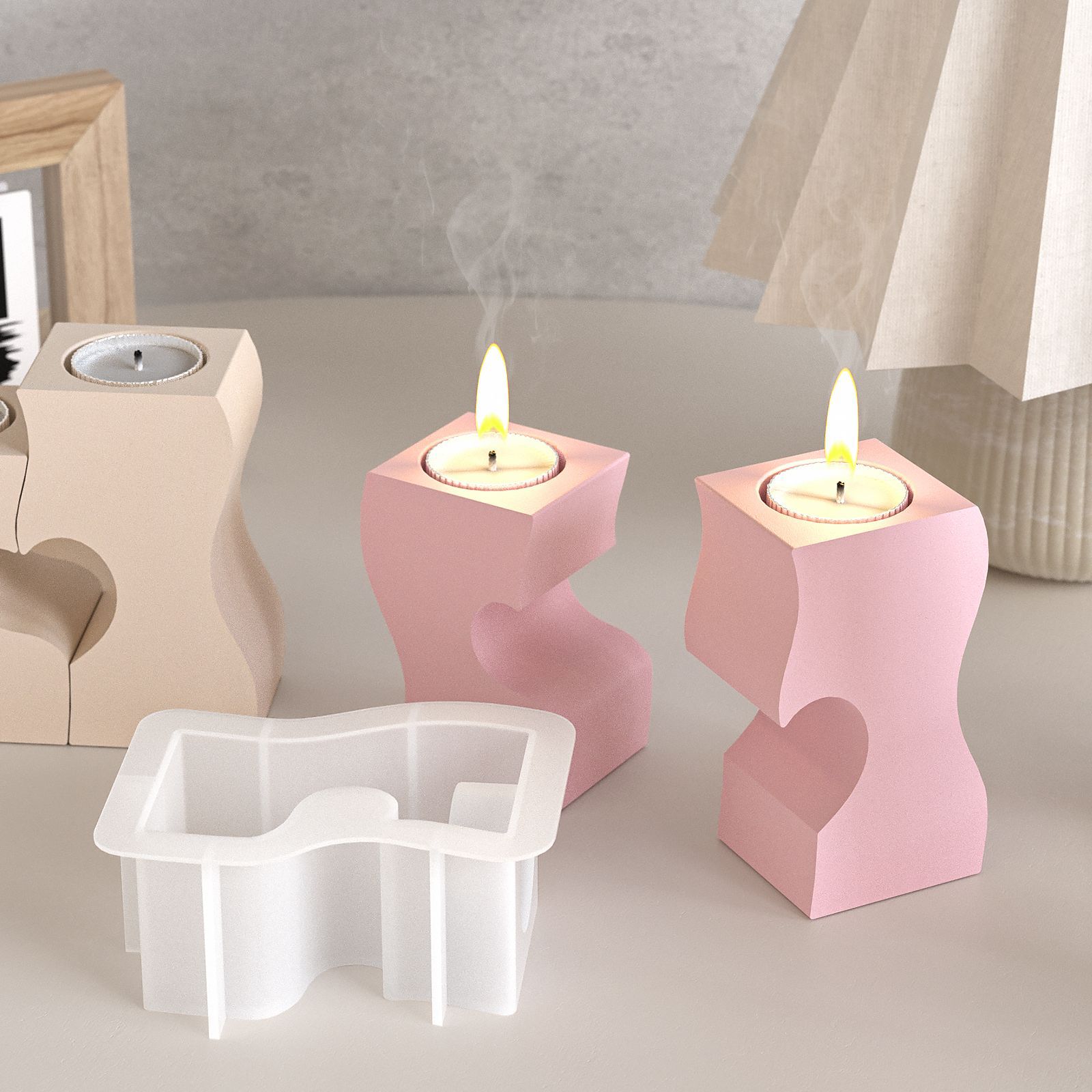 S Heart Candlestick Silicone M - Candle Making Factory 评论和价格