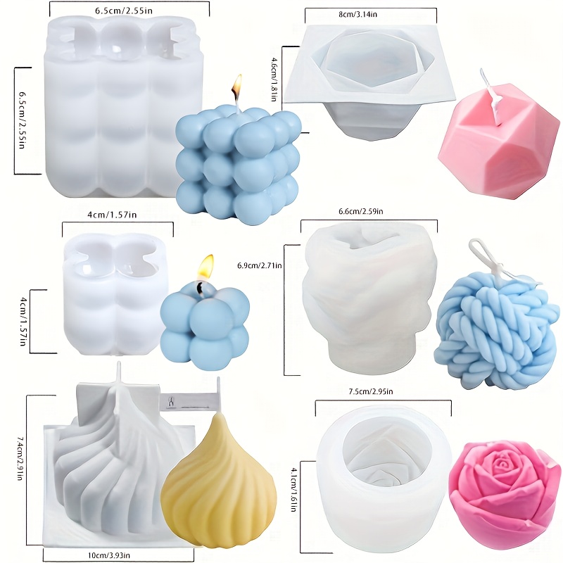 6pcs silicone candle mold set  - Candle Making Yarn 评论和价格