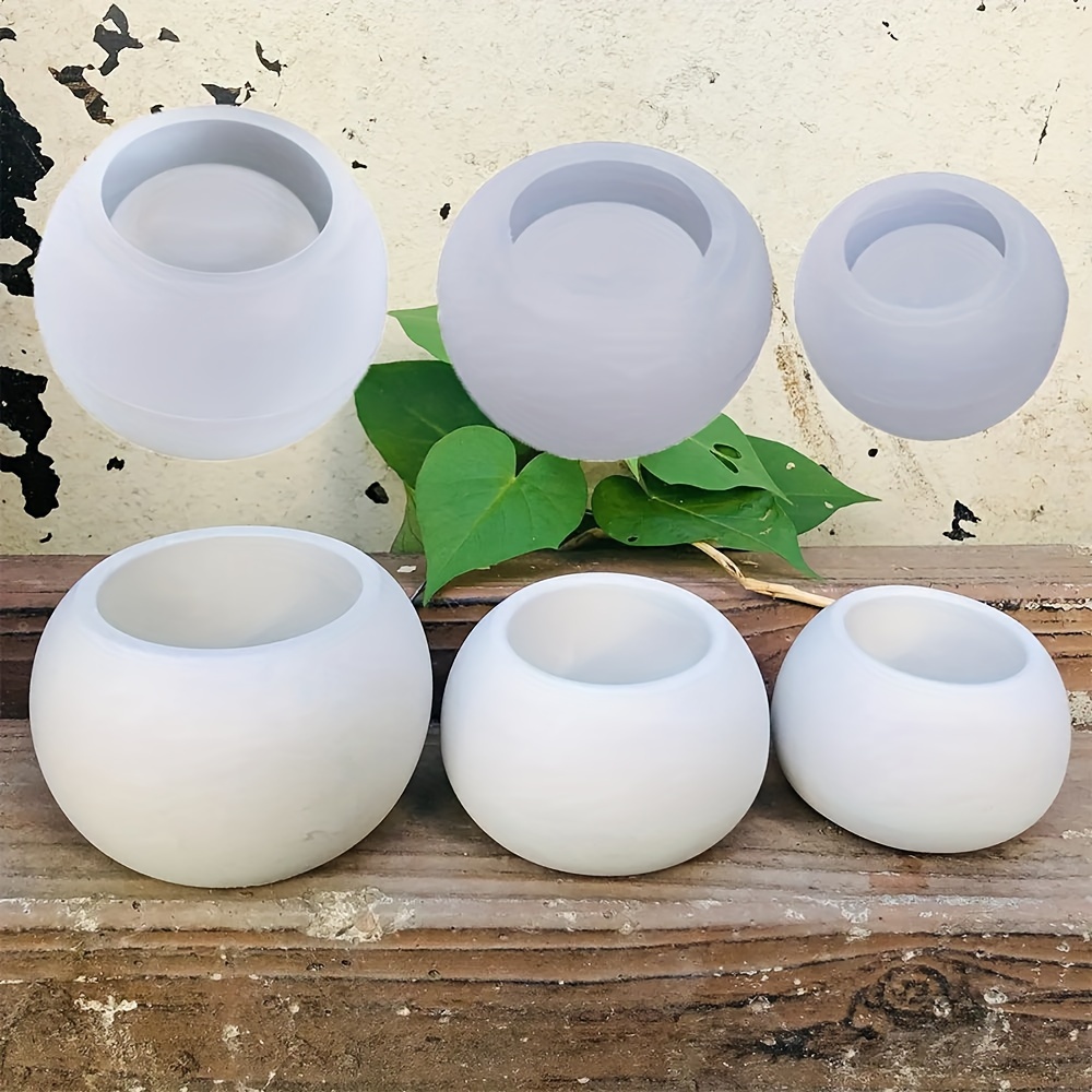 3pcs-Round Flower Pot Silicone - Candle Making Pot 评论和价格