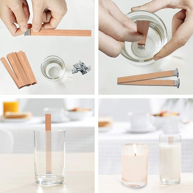 Natural Wooden Candle Wicks Wo - Soy Wax Pillar Blend 评论和价格